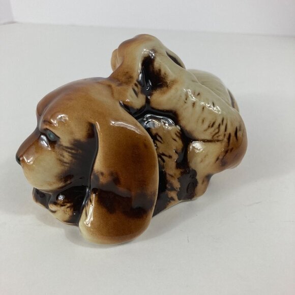 Ceramic Porcelain Momma Dog Pup Cocker Spaniel Brown 4 x 5.5 - Picture 3 of 8